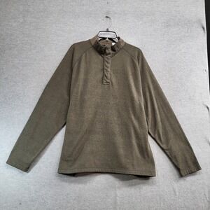 REI Men Sweatshirt‎ XL Green Logo Henley Snap Pullover